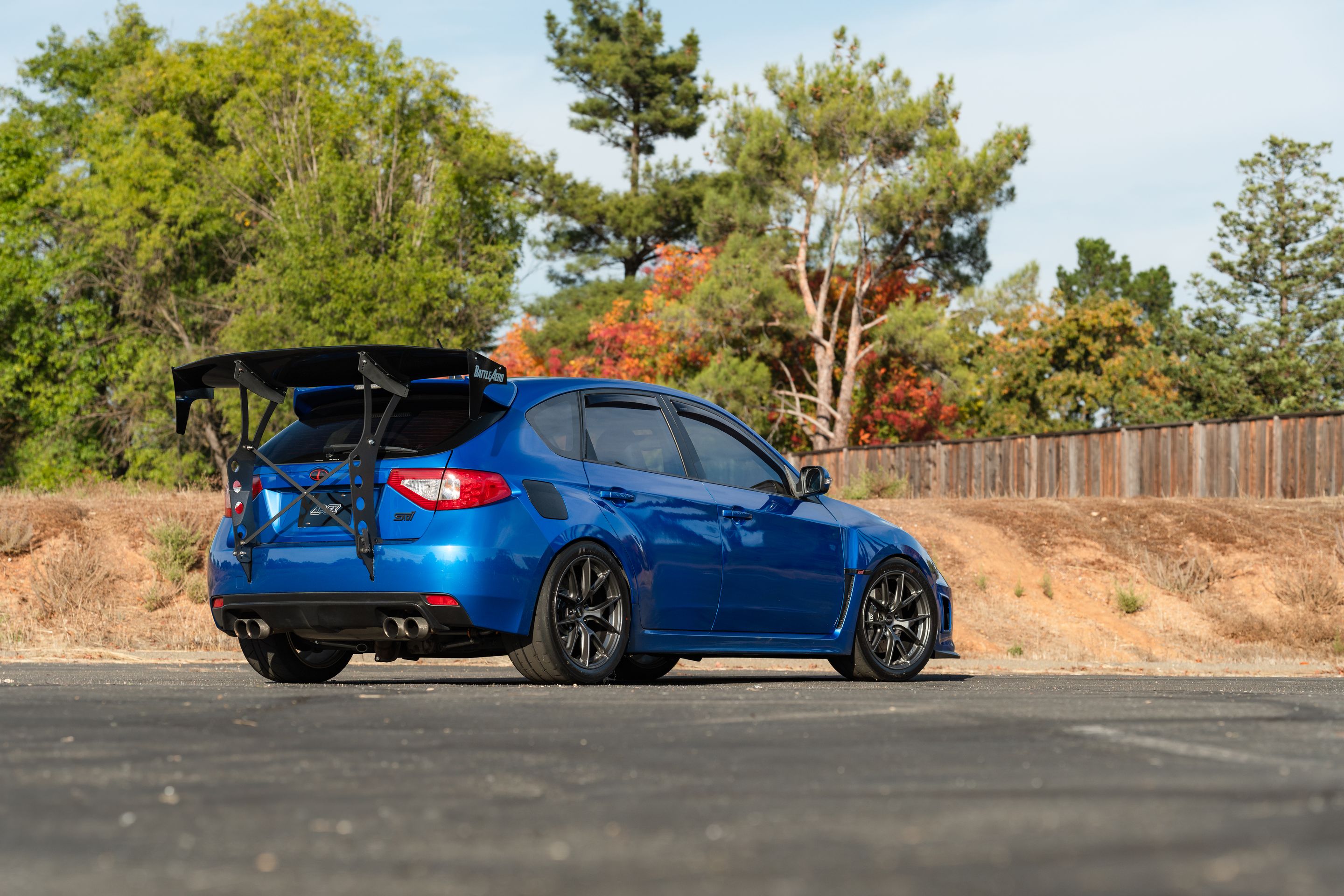 Blue Subaru GR WRX STI with 18" VS-5RS Apex wheels in Anthracite