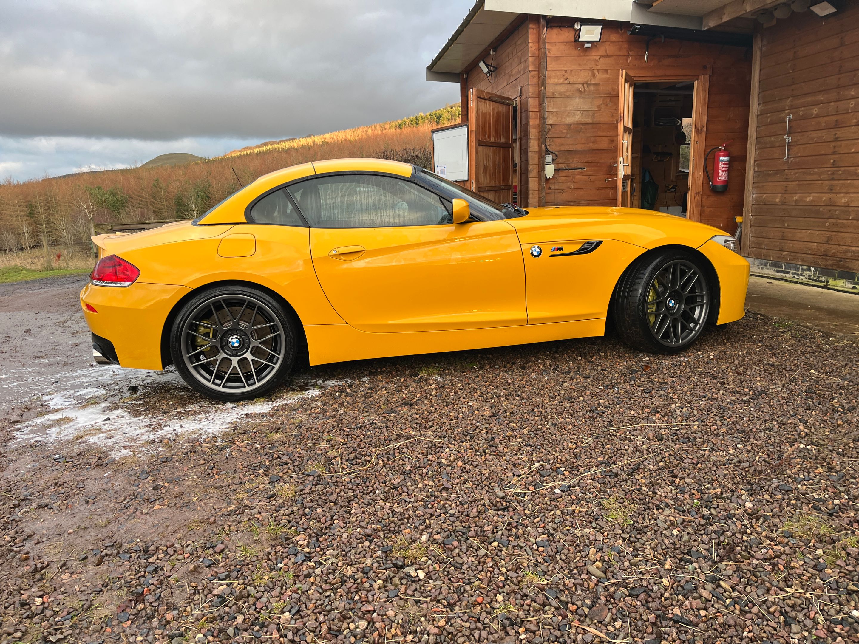 Yellow BMW E89 Z4 with 19" ARC-8 Apex wheels in Anthracite