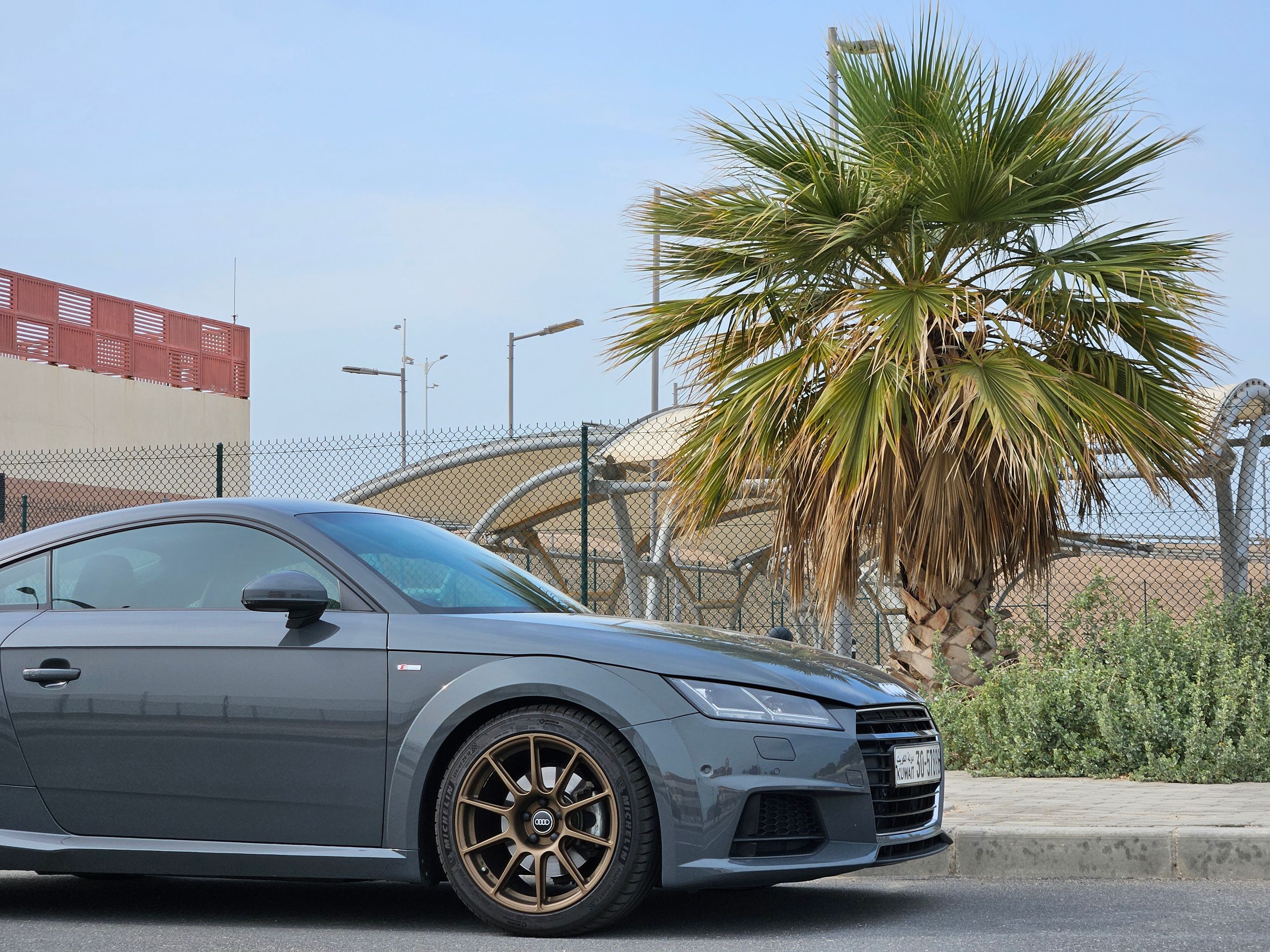 Grey Audi 8S TT with 18" SM-10 Apex wheels in Satin Bronze