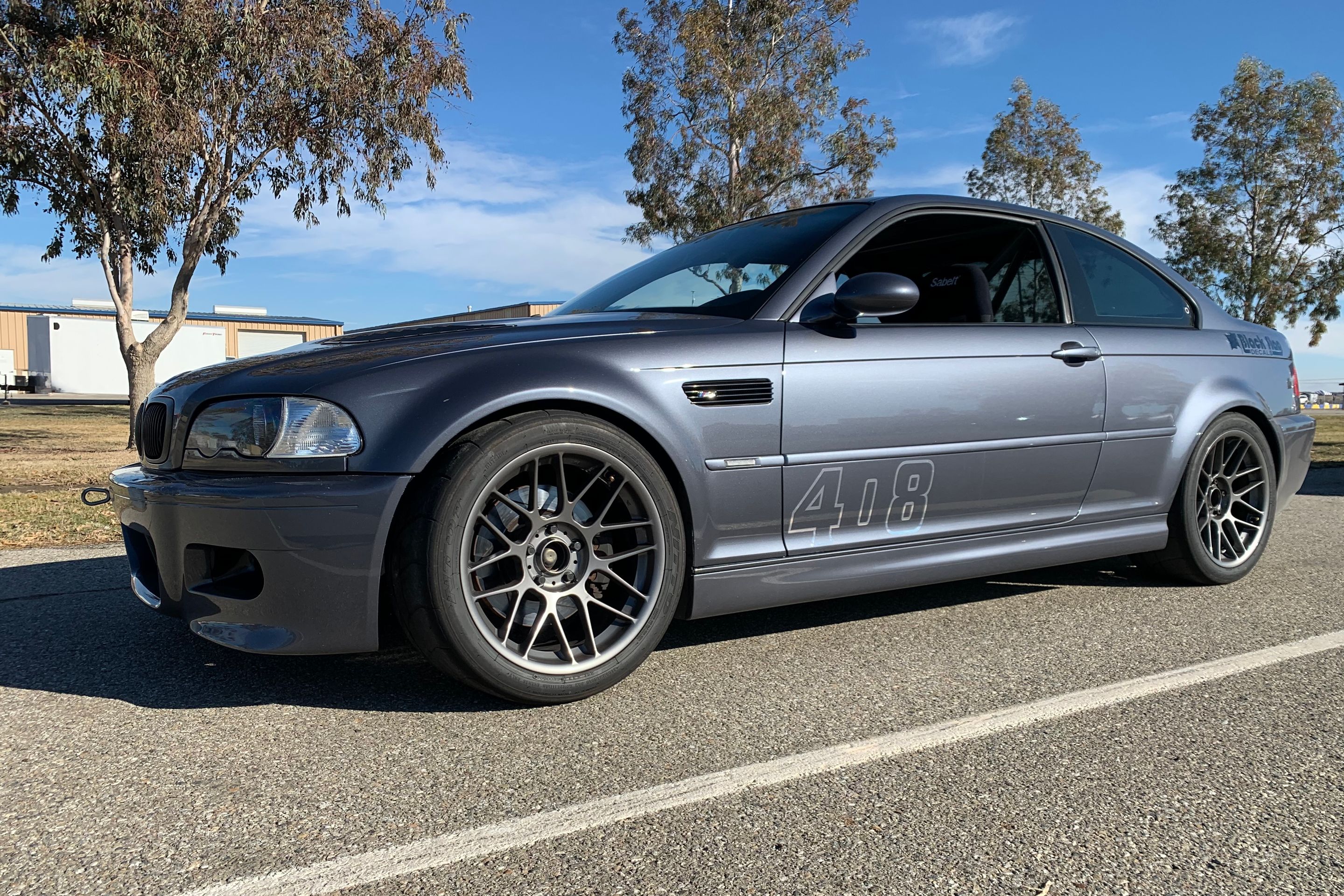 Grey BMW E46 M3 with 18" ARC-8 Apex wheels in Anthracite