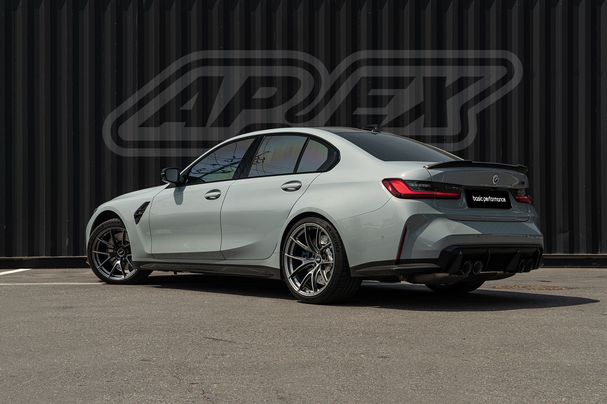 Grey BMW G80 M3 with 19"/20" VS-5RS Apex wheels in Anthracite