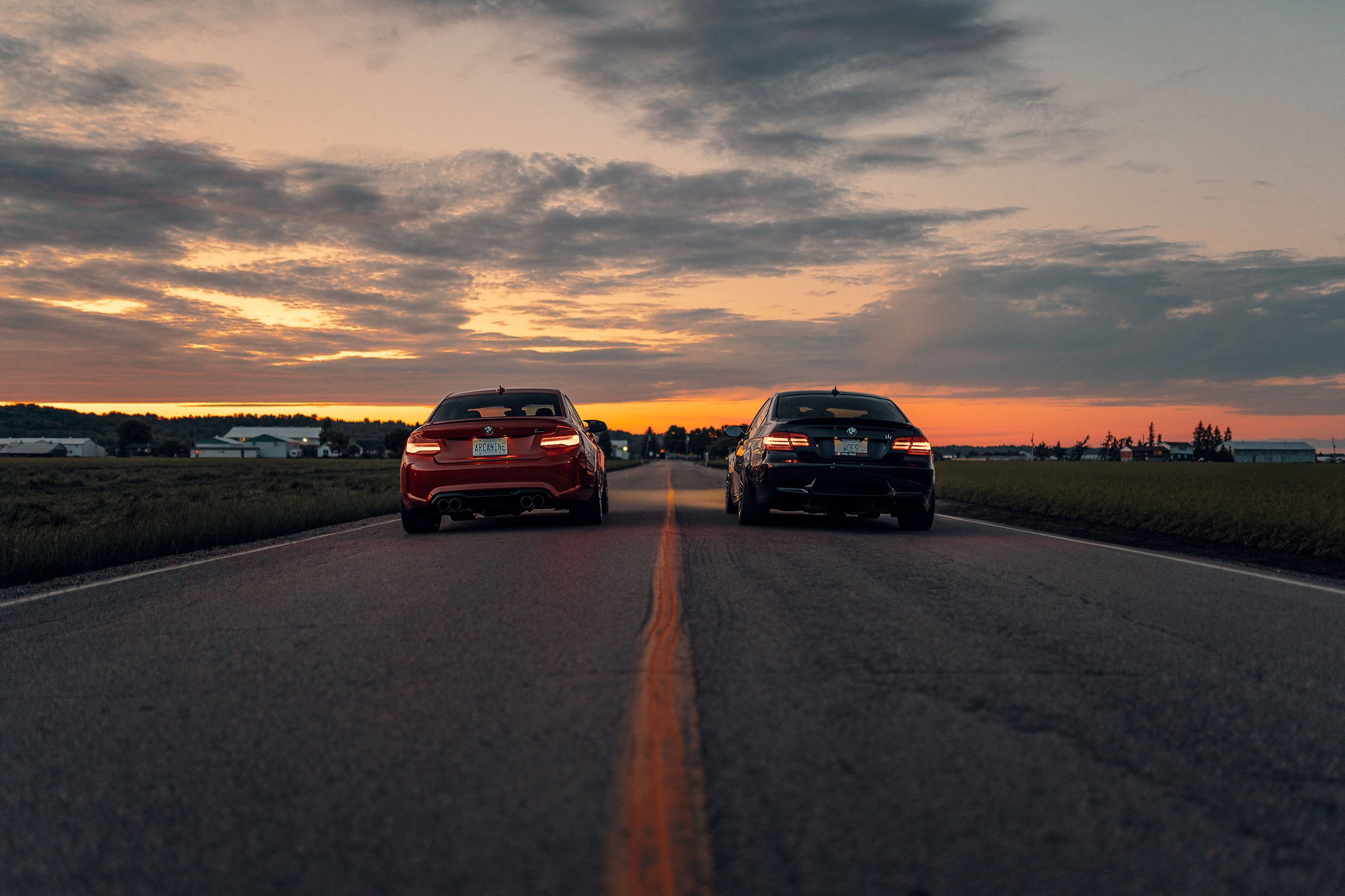 Orange BMW F87 M2 with 19" VS-5RS Apex wheels in Brushed Clear