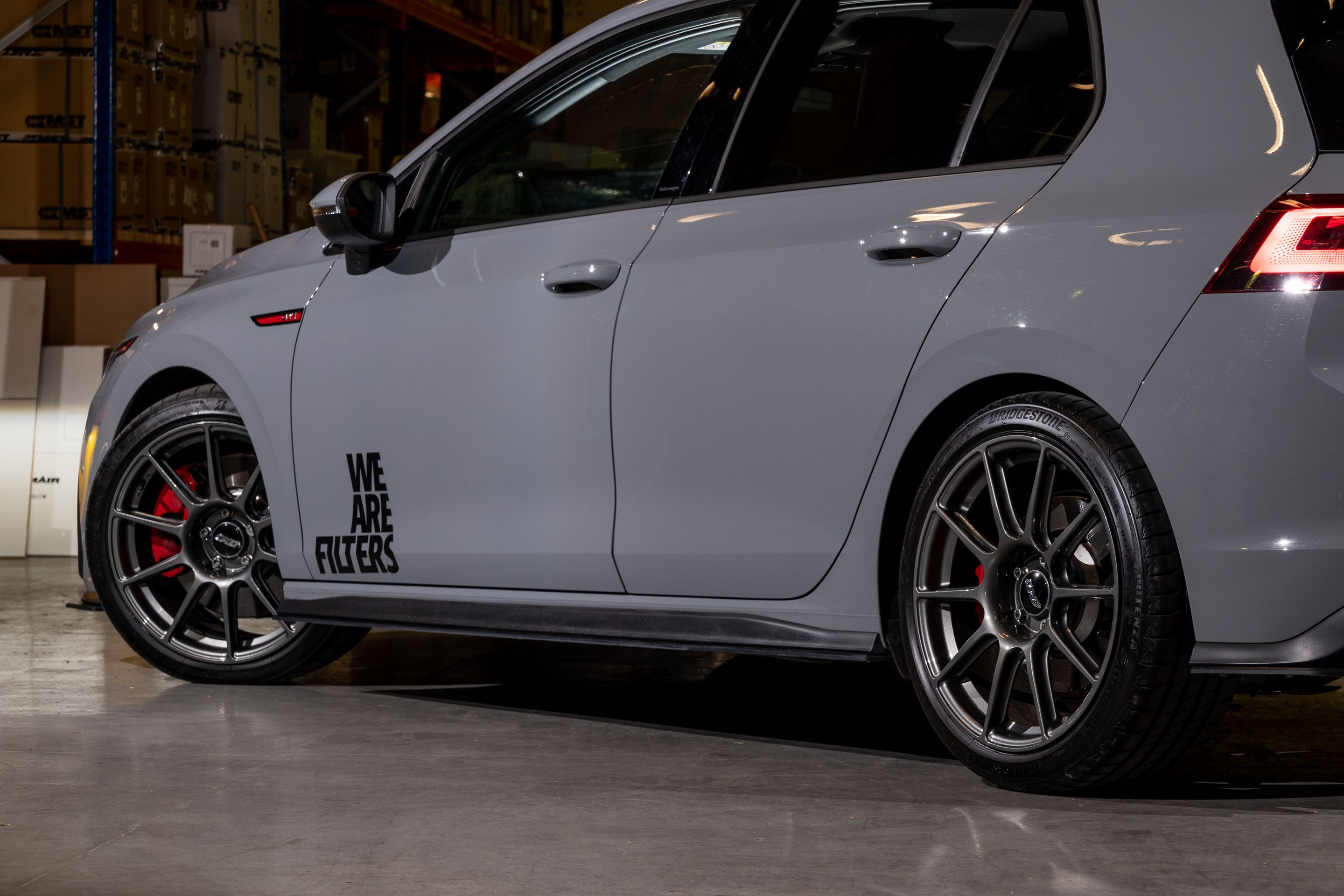 Grey VW MK8 GTI with 18" SM-10 Apex wheels in Anthracite