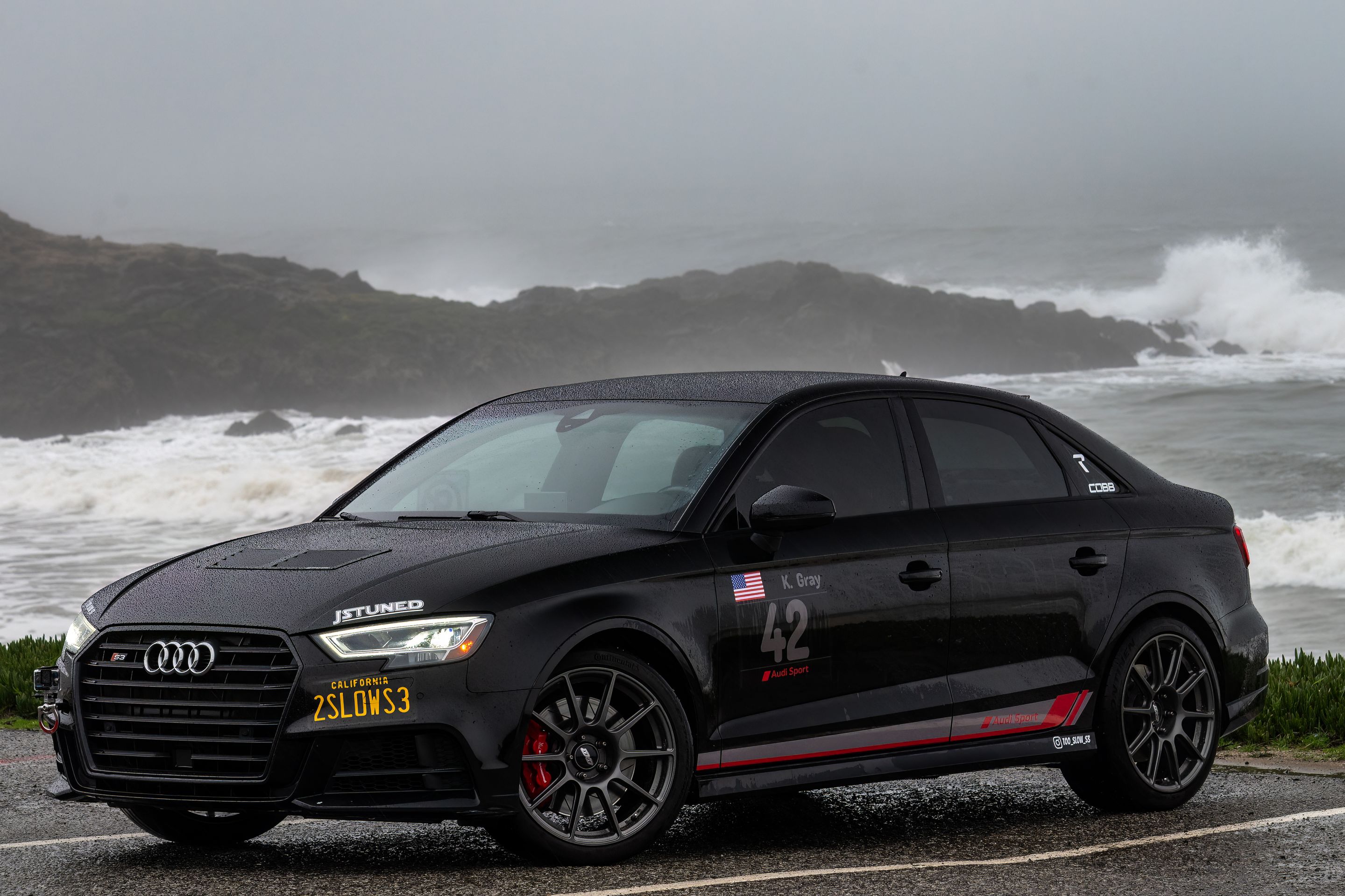 Black Audi 8V S3 with 18" SM-10 Apex wheels in Anthracite