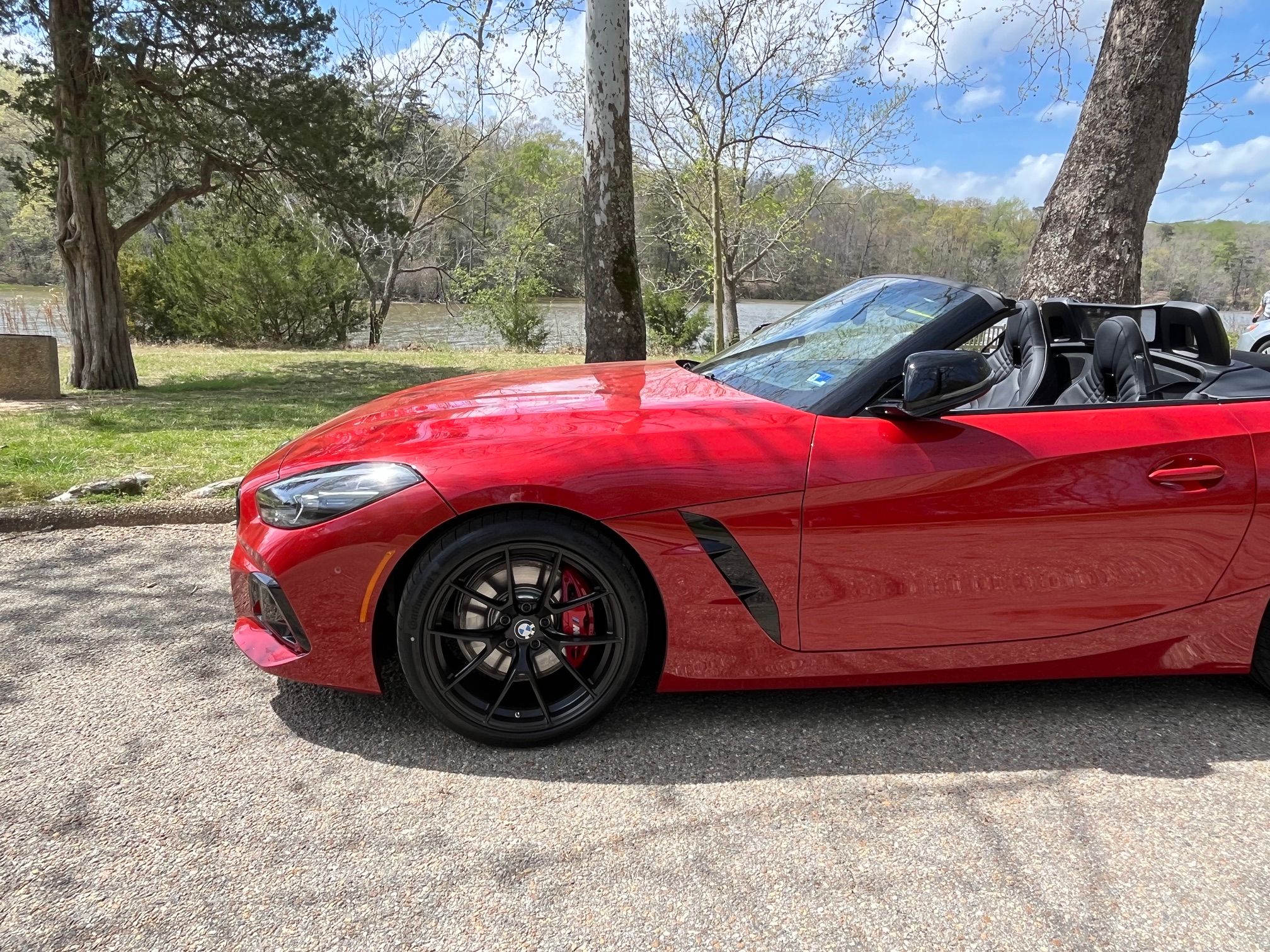 Red BMW G29 Z4 with 19" VS-5RS Apex wheels in Satin Black