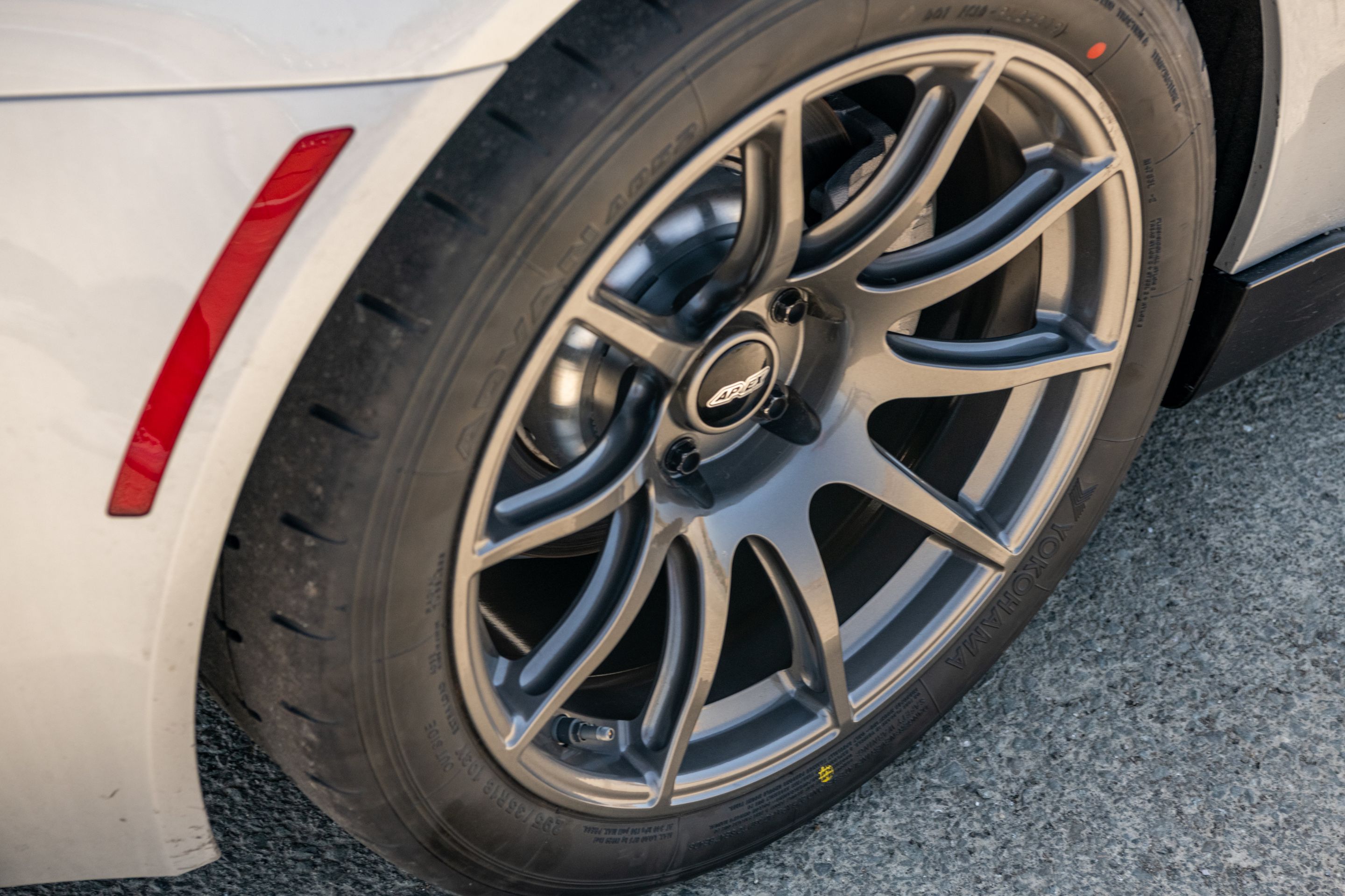 Silver Toyota GR Supra with 18" SM-10 Apex wheels in Anthracite