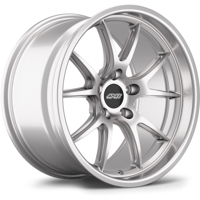 Apex Wheels 18" FL-5 in Race Silver with Gloss Black center cap