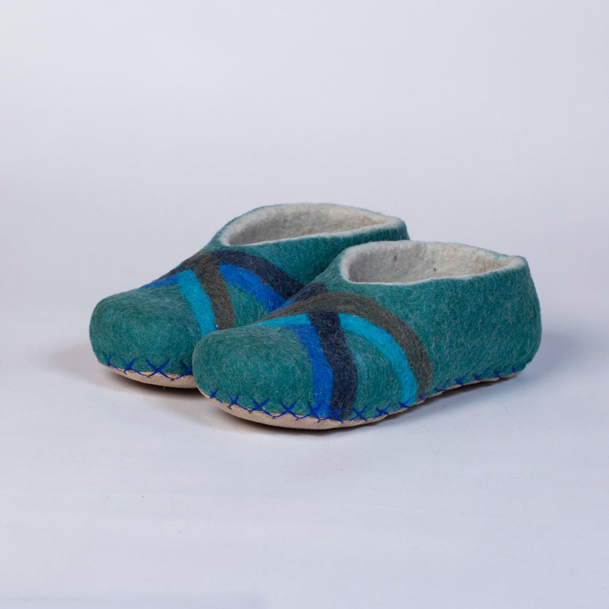 Hand-felted Wool Valley Slippers made in Peru. Model: Superb