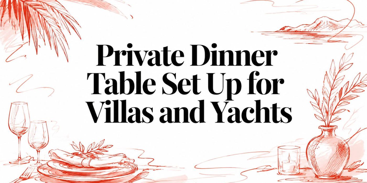 Private Dinner Table Set Up for Villas and Yachts