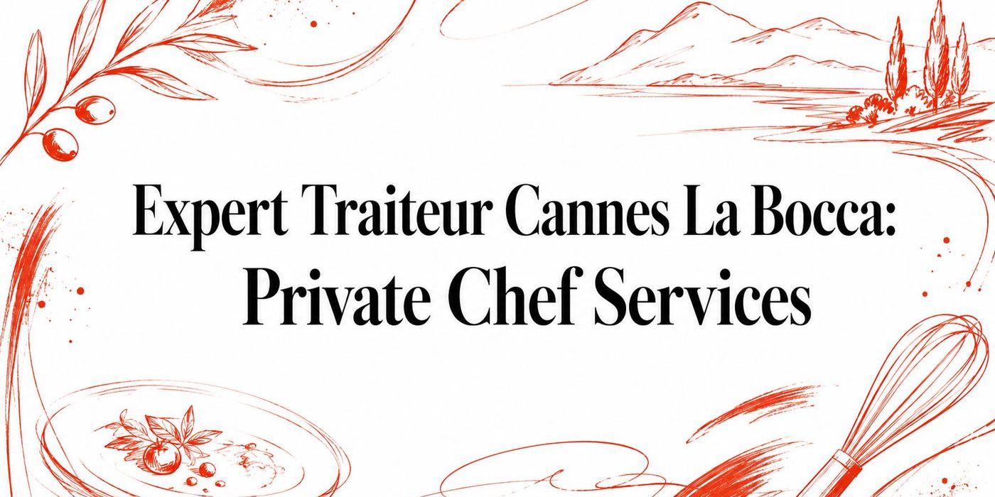 Expert Traiteur Cannes La Bocca: Private Chef Services