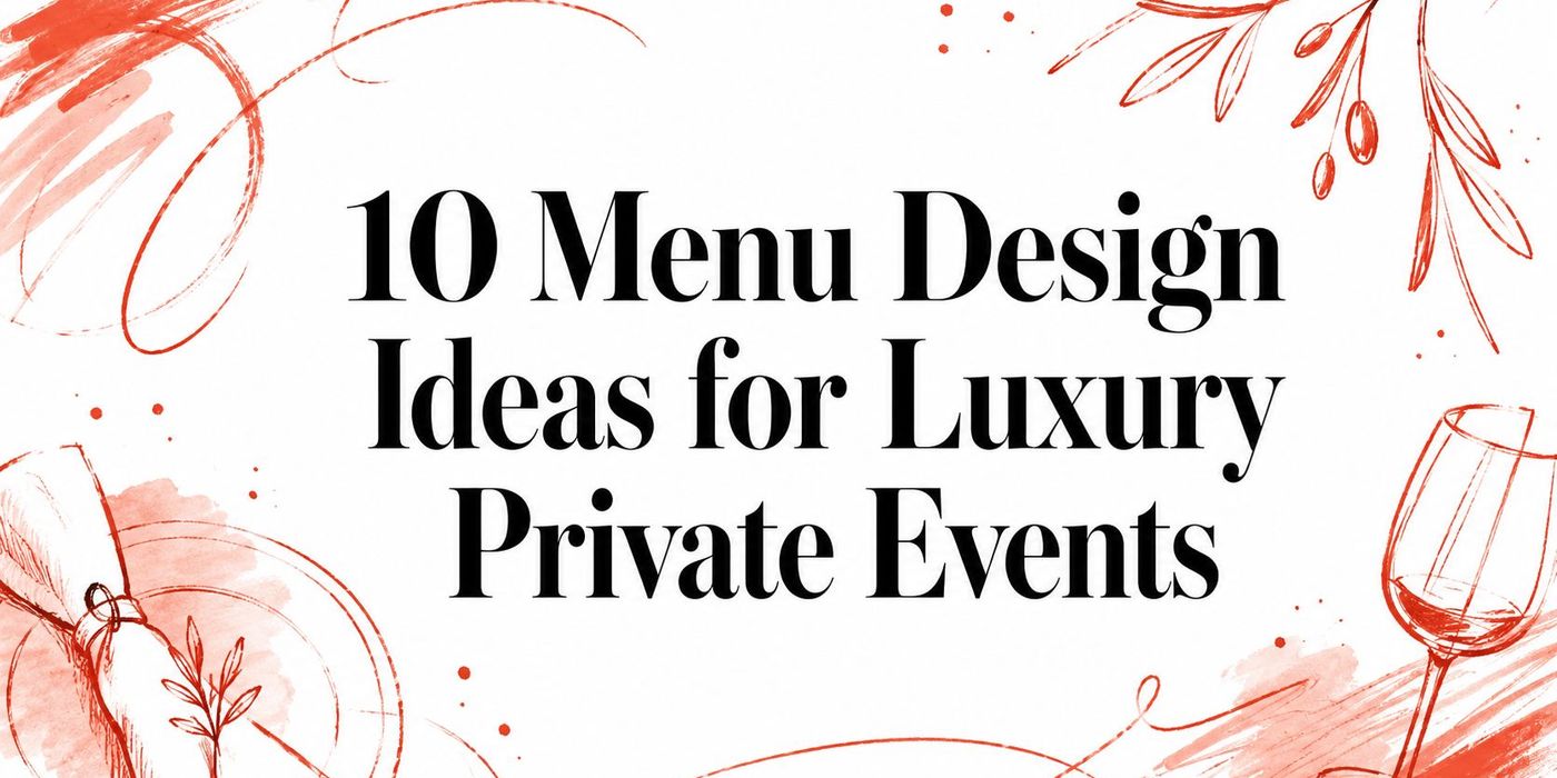 10 Menu Design Ideas for Luxury Private Events