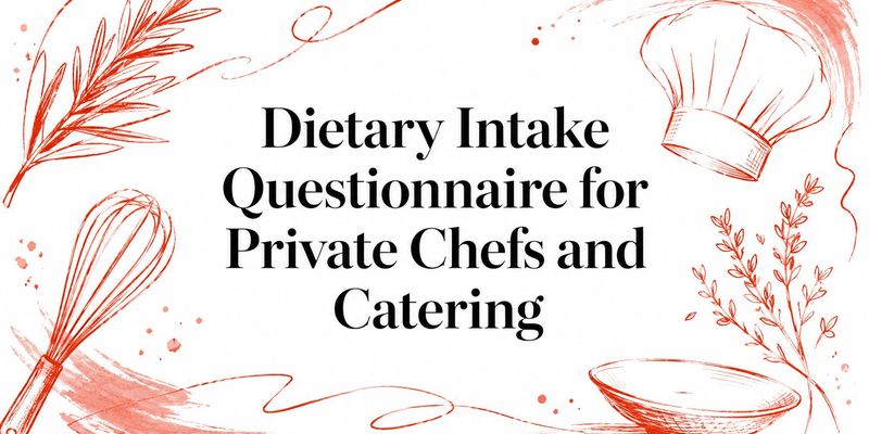 Dietary Intake Questionnaire for Private Chefs and Catering