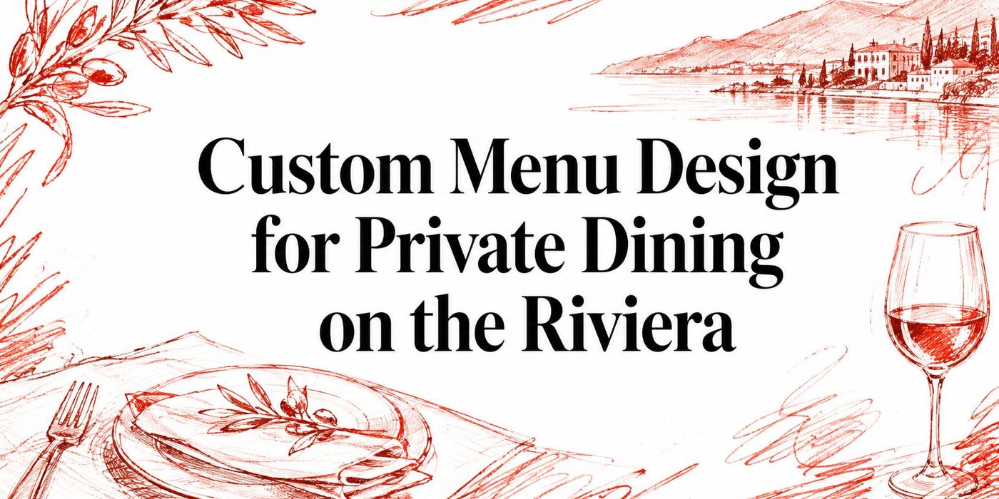 Custom Menu Design for Private Dining on the Riviera