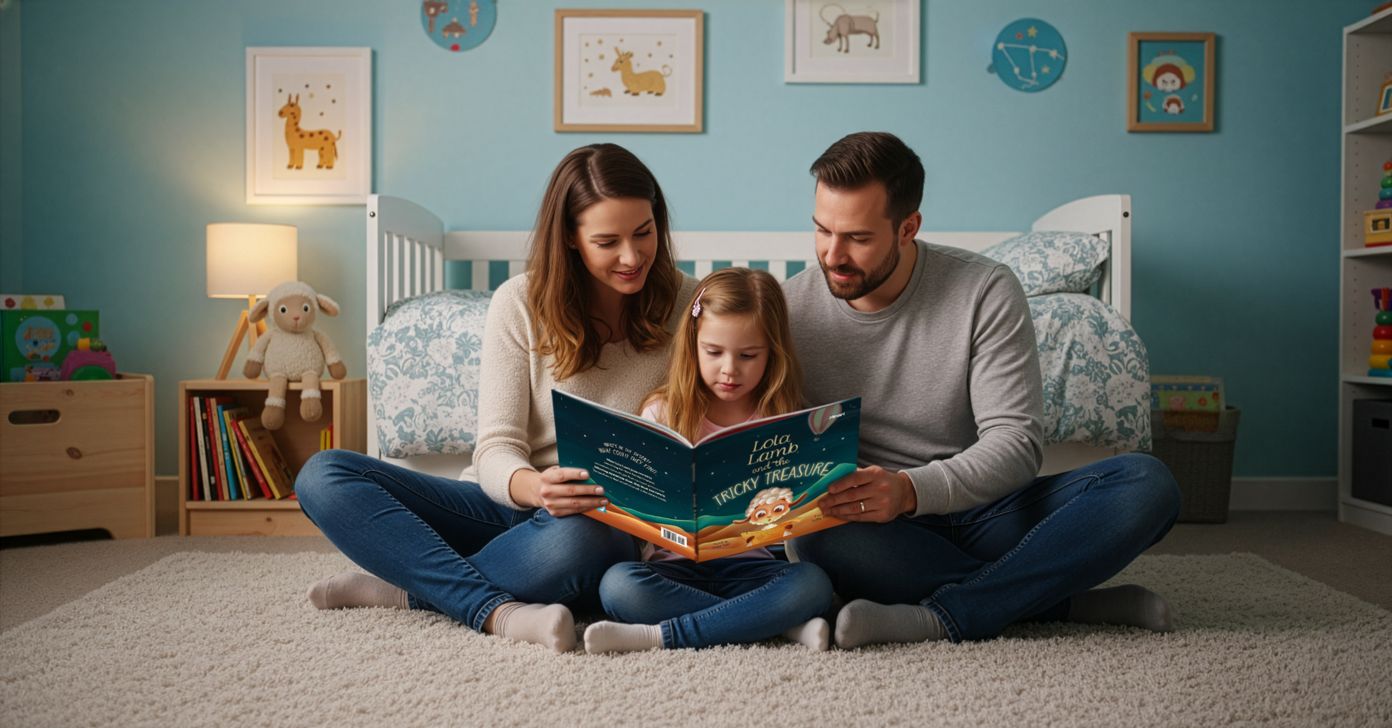 american family reading lola lamb book