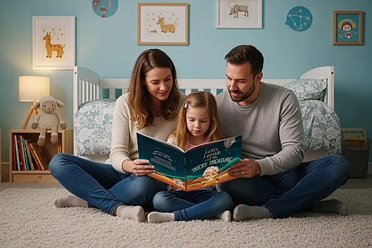 american family reading lola lamb book