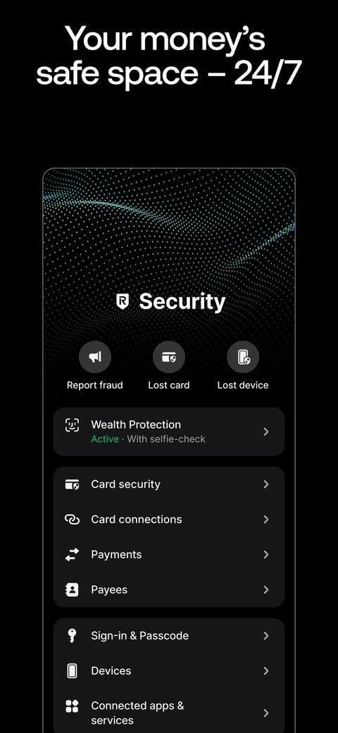 Revolut app skærmbillede 3