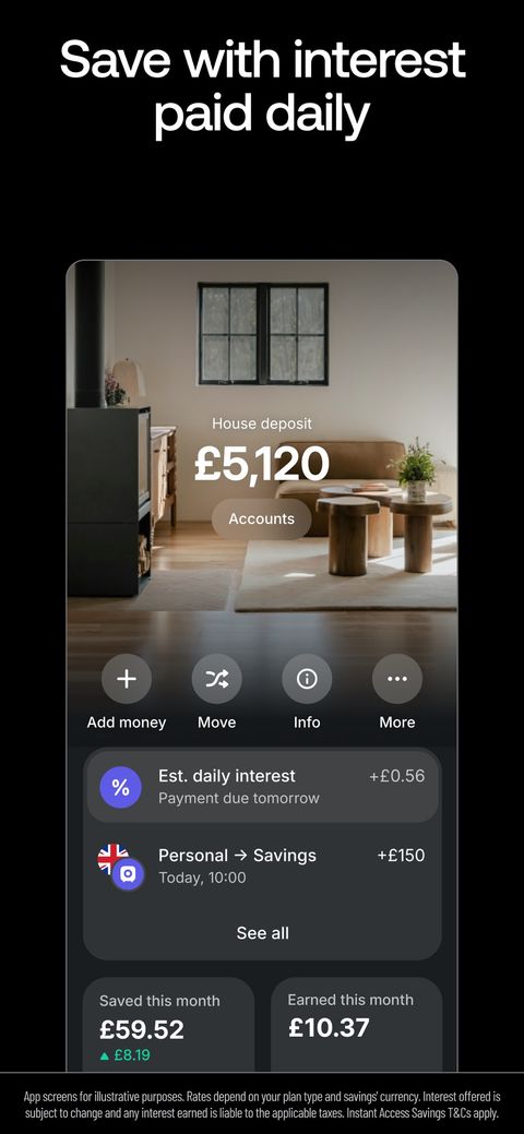 Revolut app skærmbillede 2
