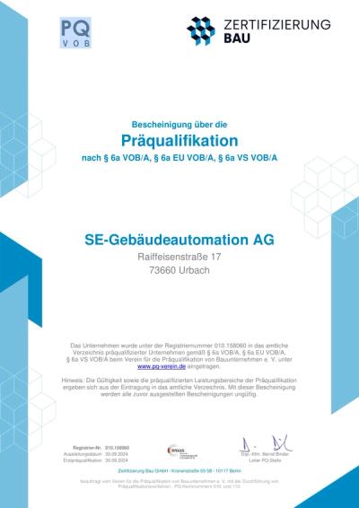 Vorschau: PQ-Bescheinigung