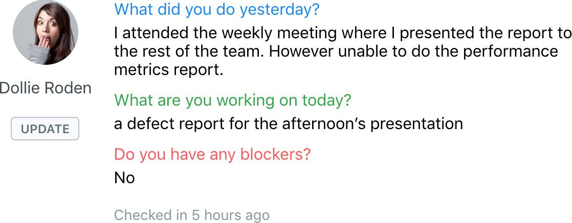 ScrumGenius update standups