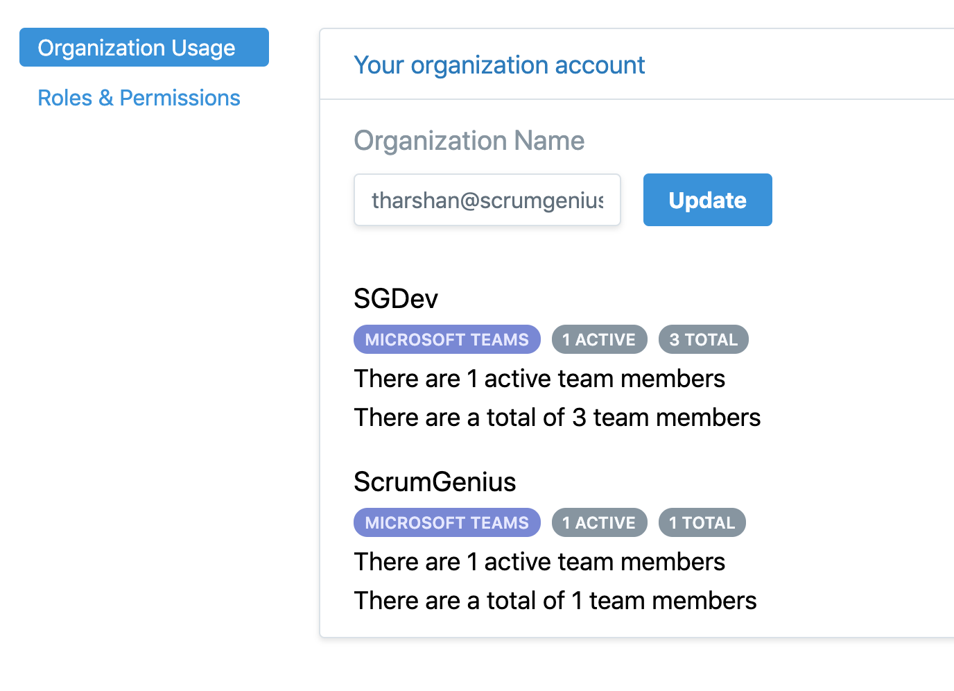 We’ve added a new page for account admins to help them better manage their ScrumGenius accounts.