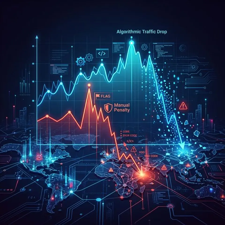 Algorithmic traffic drop diagnostic framework visualization