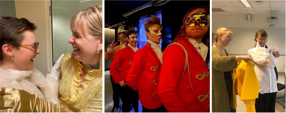 En samling av bilder fra skuespillerne i Lokaltheatret