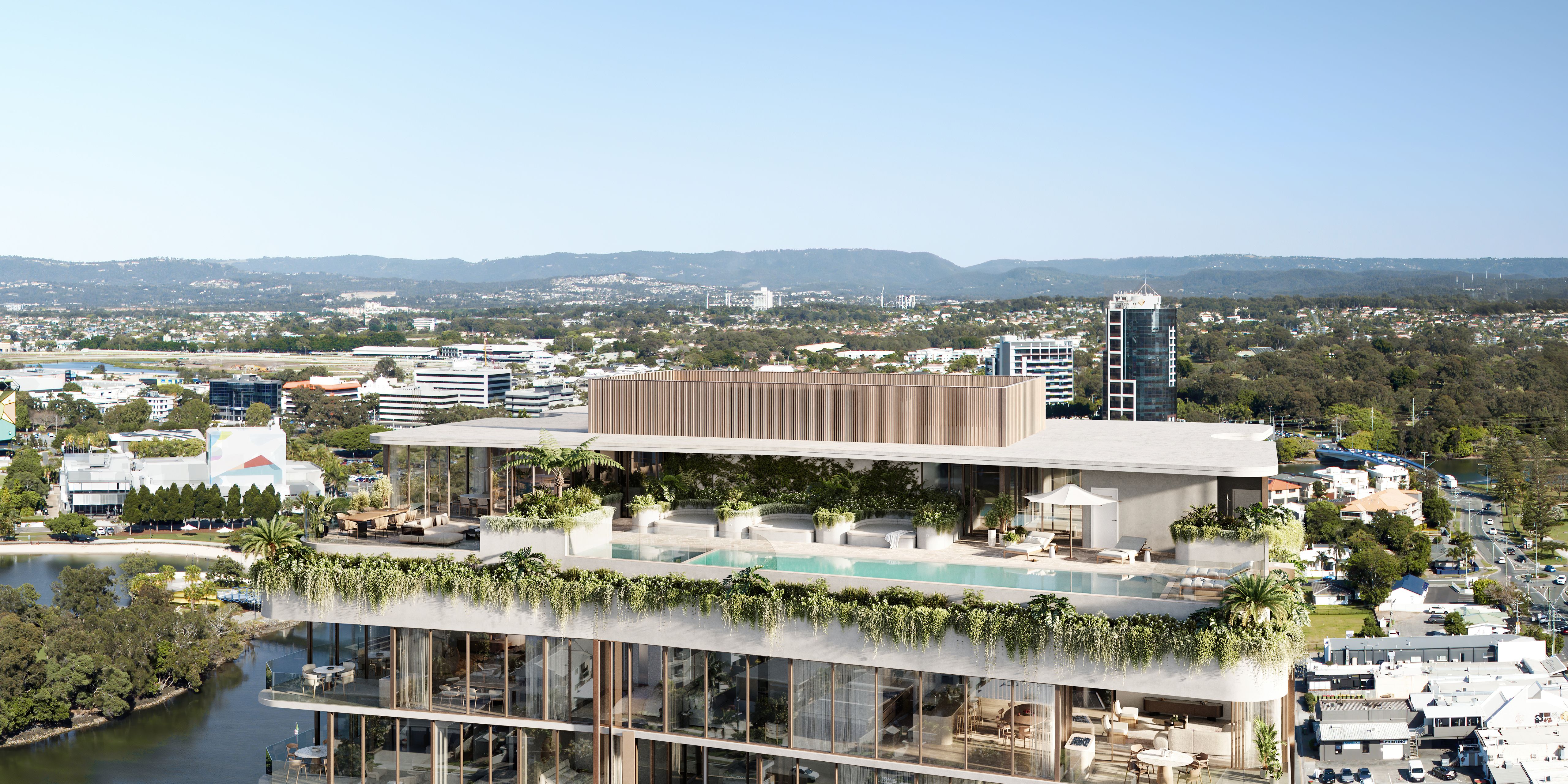 Dedicated 550 sqm rooftop recreation terrace and landscaped gardens