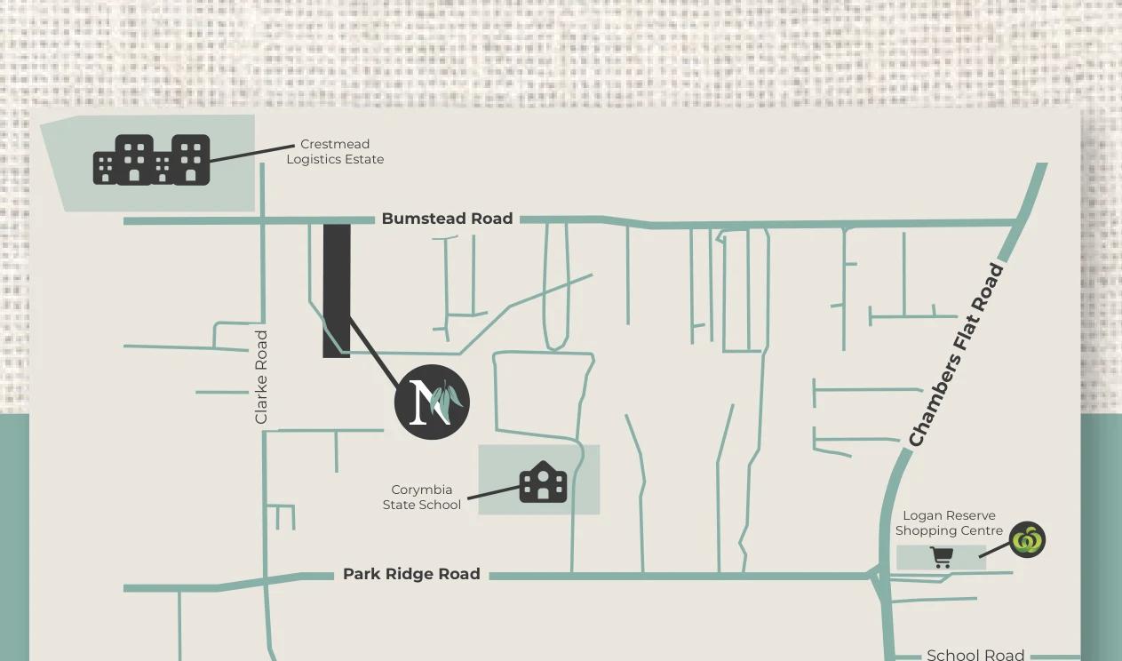 Navo Park Ridge Local Arterial & School Catchment Network Map