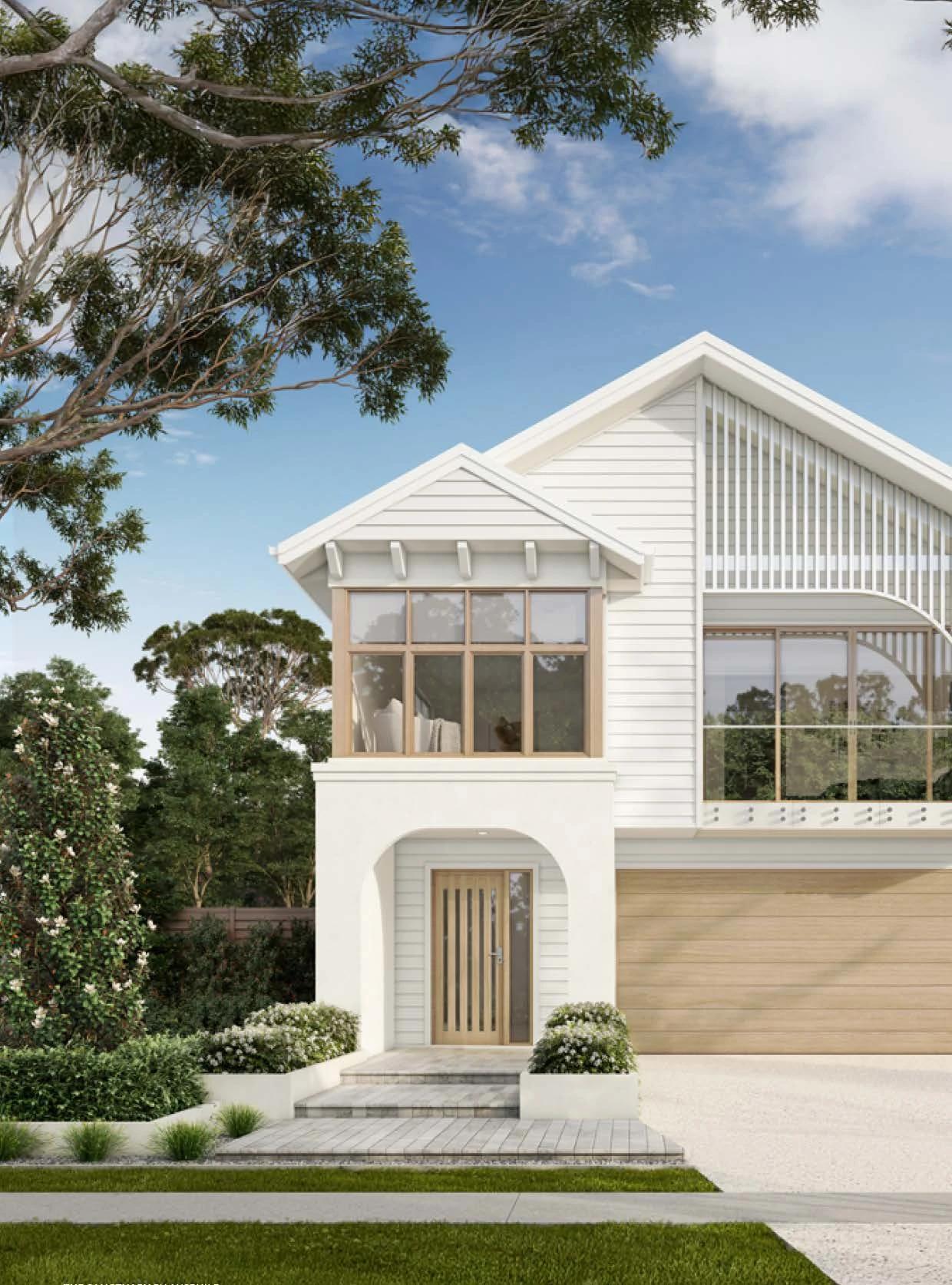 The Sanctuary Warner Double-Storey Coastal Architectural Facade Render