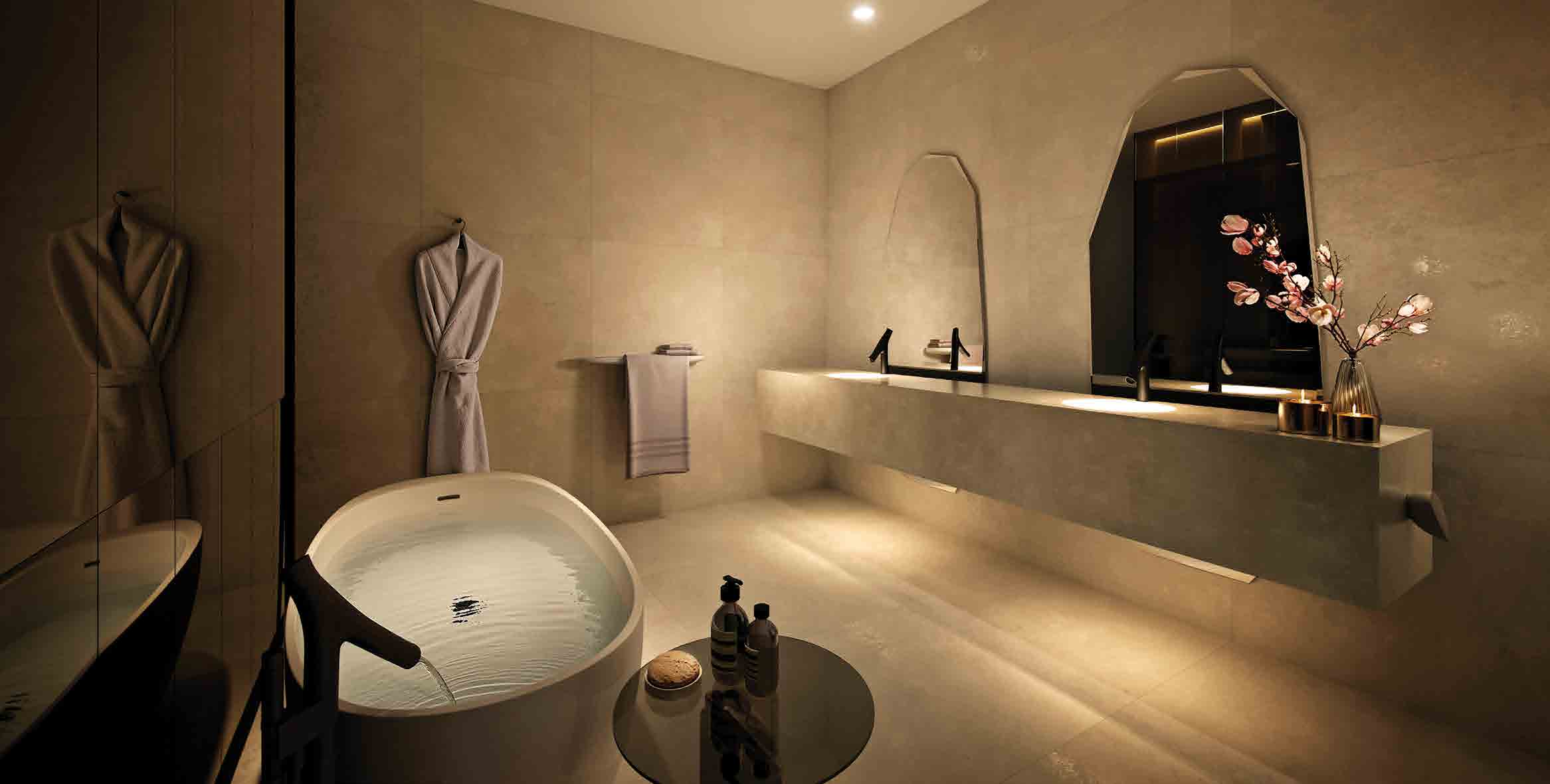 Greenmount Residences - Master Ensuite with Freestanding Stone Bath