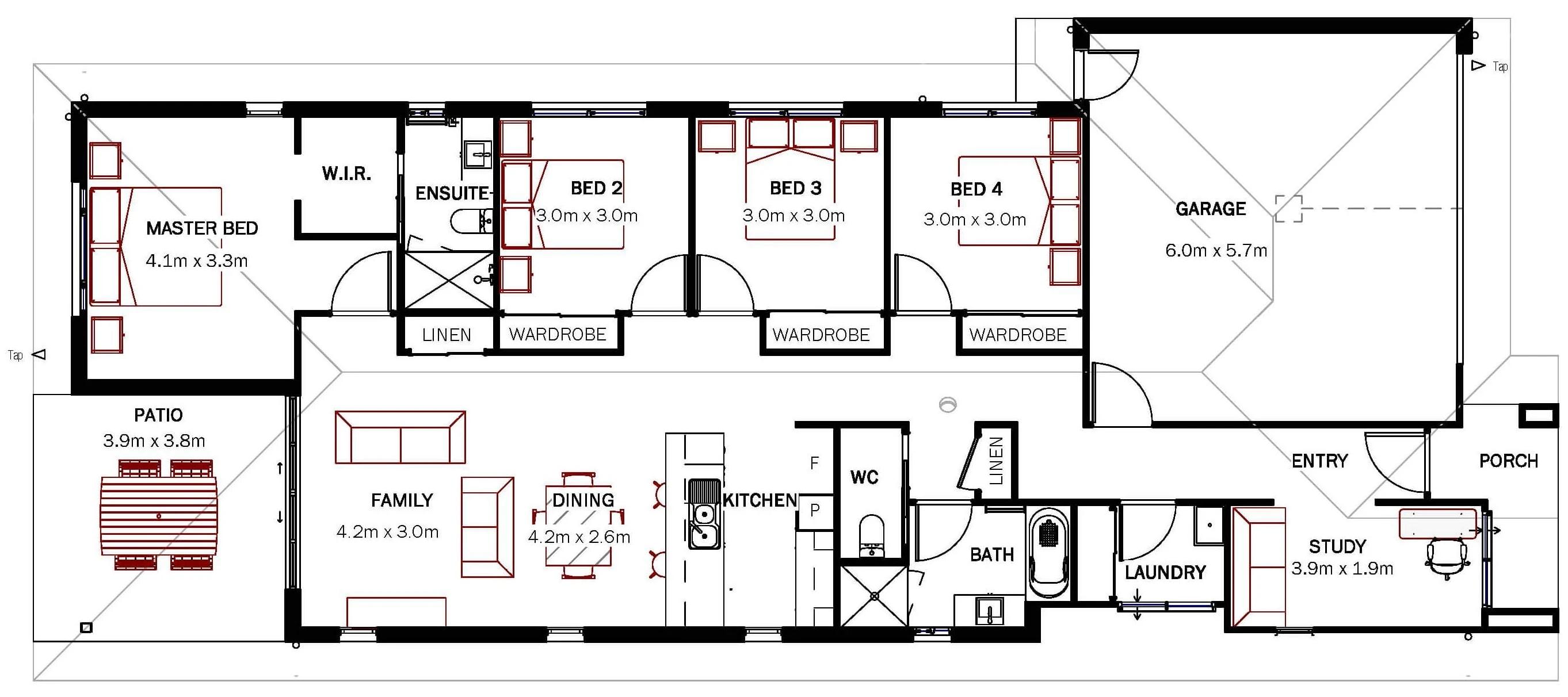 Navo Park Ridge 190m² 4-Bedroom Coastal Floorplan