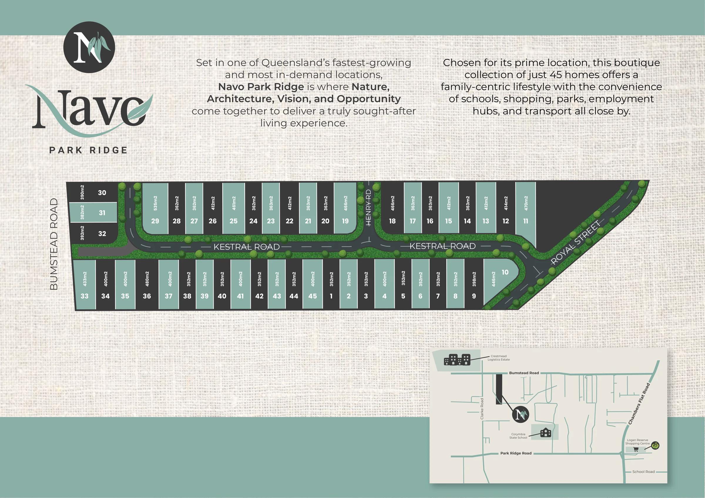 Navo Park Ridge 45-Lot Masterplan & Release Layout