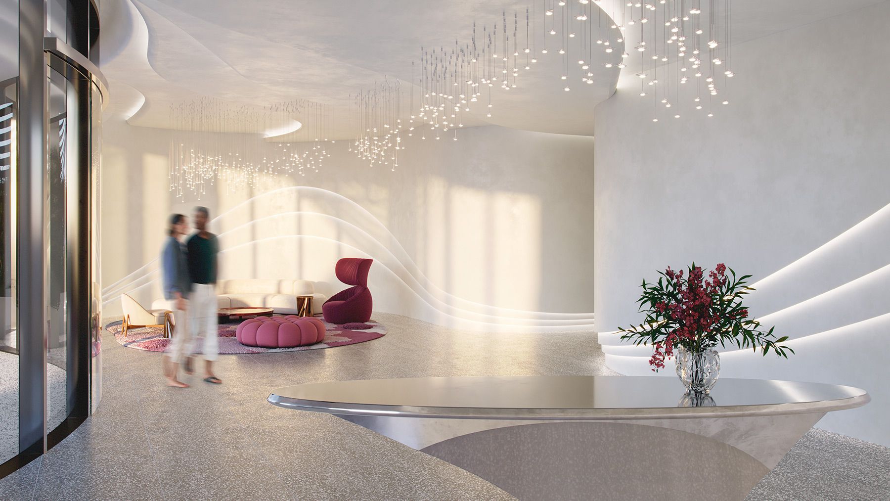 Light-filled arrival lobby and dedicated concierge sanctuary at 39 Peerless