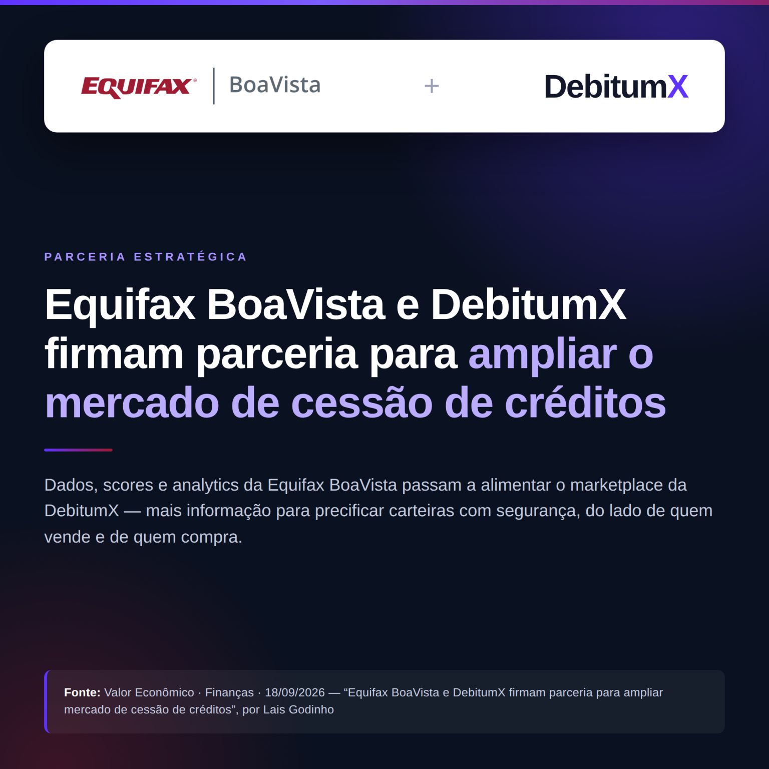 debitumx-equifax-boavista-parceria-cessao-creditos