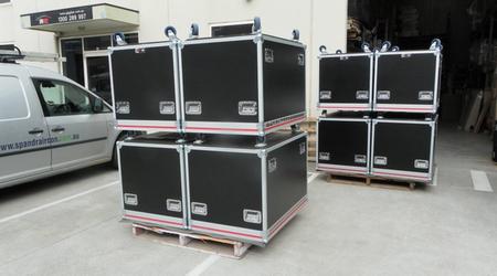 Large Custom Packer Road Case With Red and Black Laminated Plywood