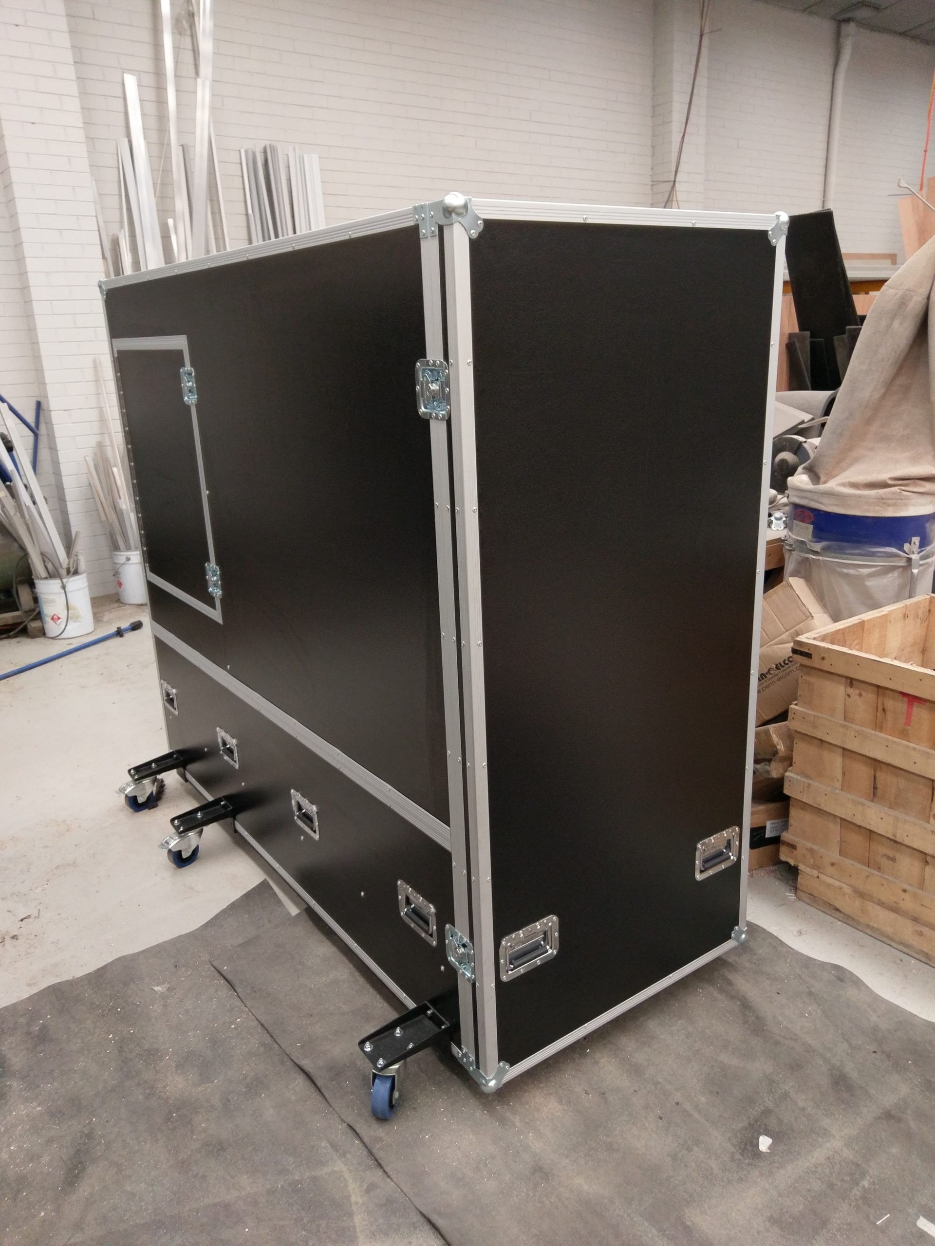 Large Tall Road Case With Extended Castors And Dividers (view 5 of 7)