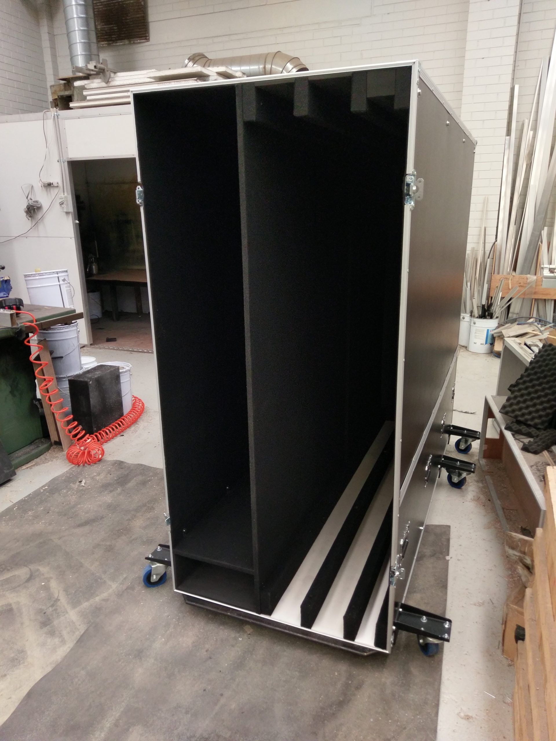 Large Tall Road Case With Extended Castors And Dividers (view 3 of 7)
