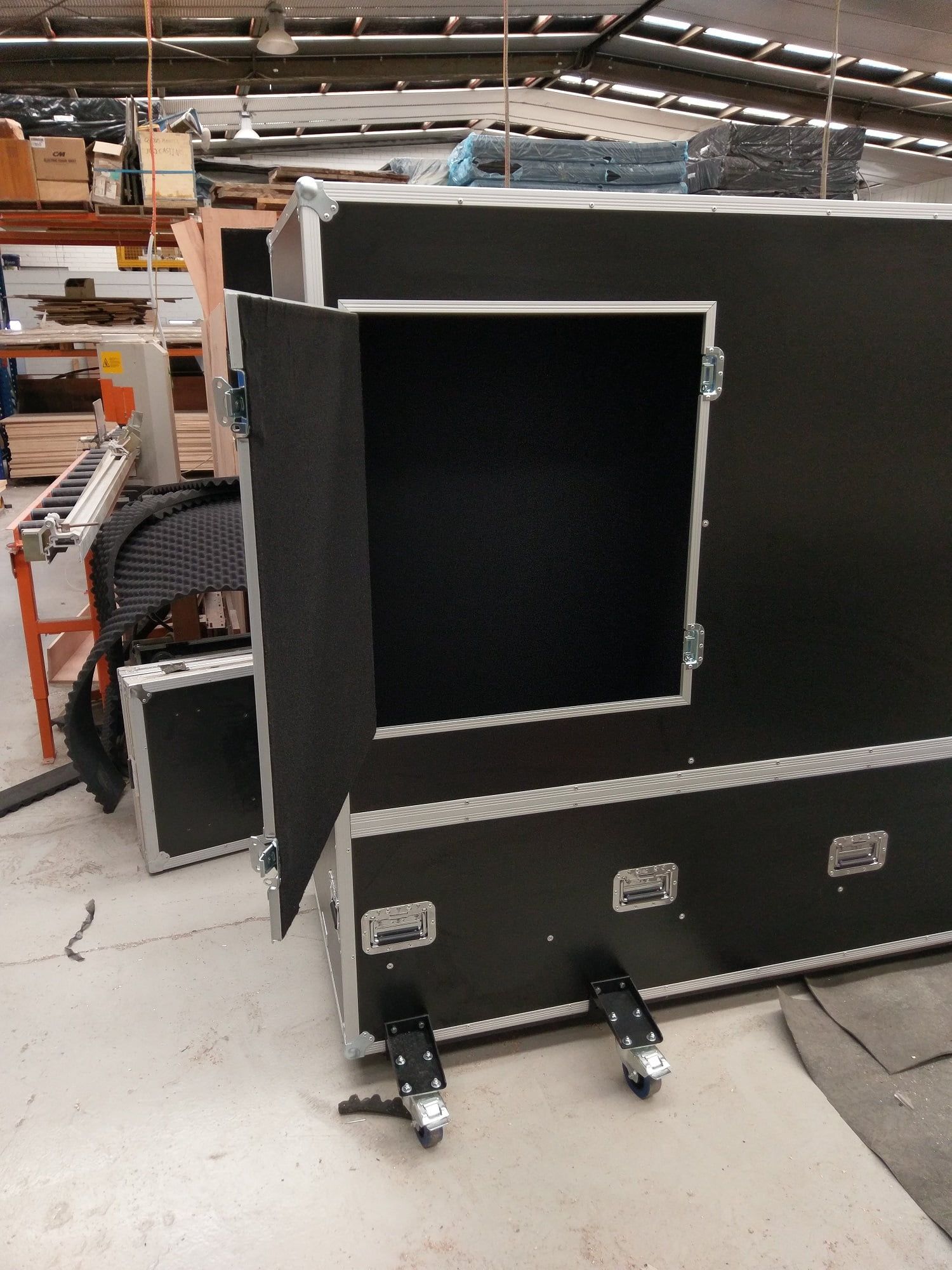 Large Tall Road Case With Extended Castors And Dividers (view 4 of 7)