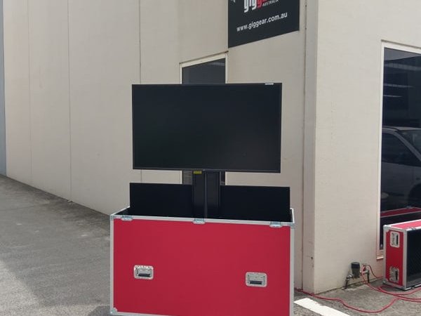 Red Motorised Screen Lift Case For Large Screen