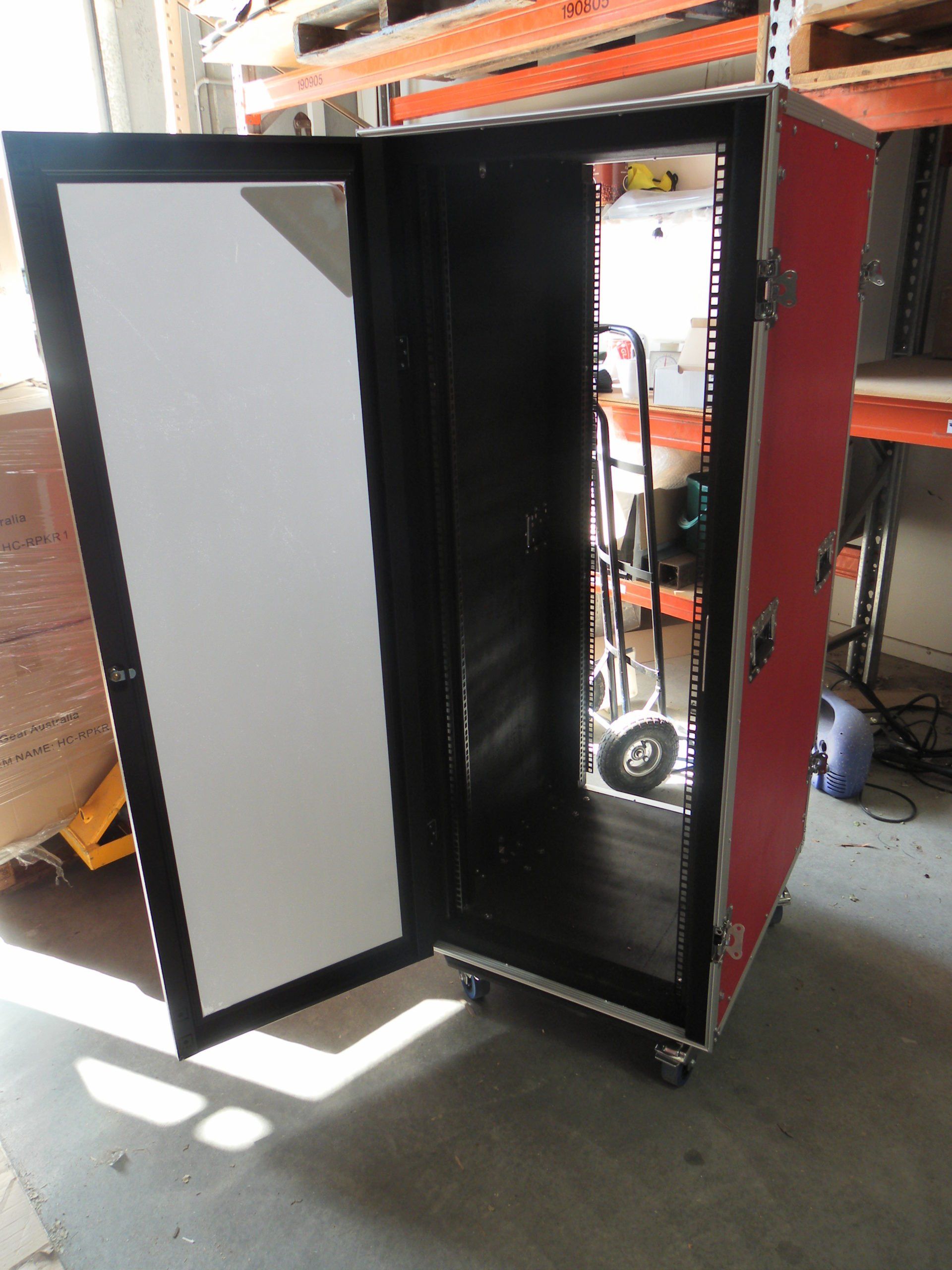 32u Custom Server Rack Case Made From Red Laminated Plywood (view 2 of 3)