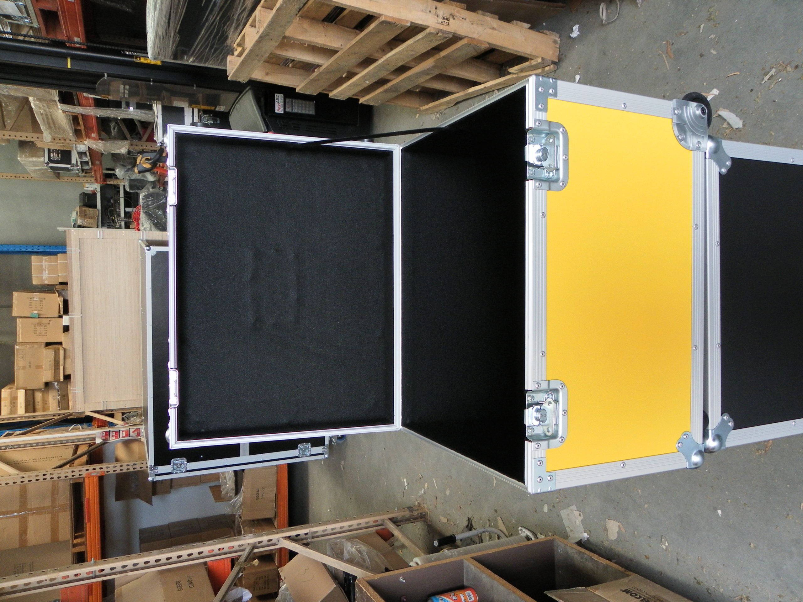 Yellow Custom Road Case Roller Packer With Hinged Lid (view 3 of 6)