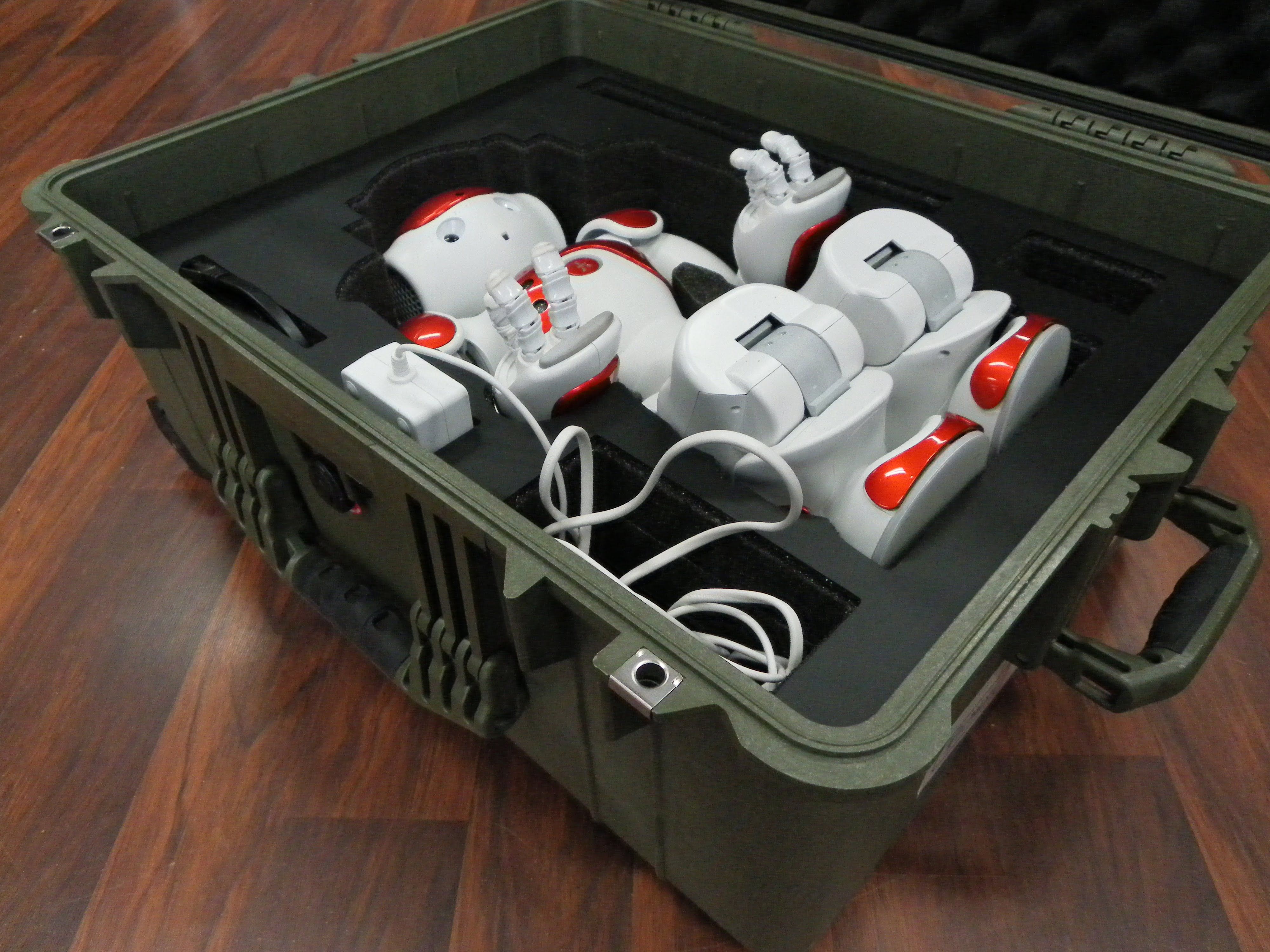 Olive Drab Green Pelican Case With Custom Foam Insert For Medical Robot (view 4 of 5)