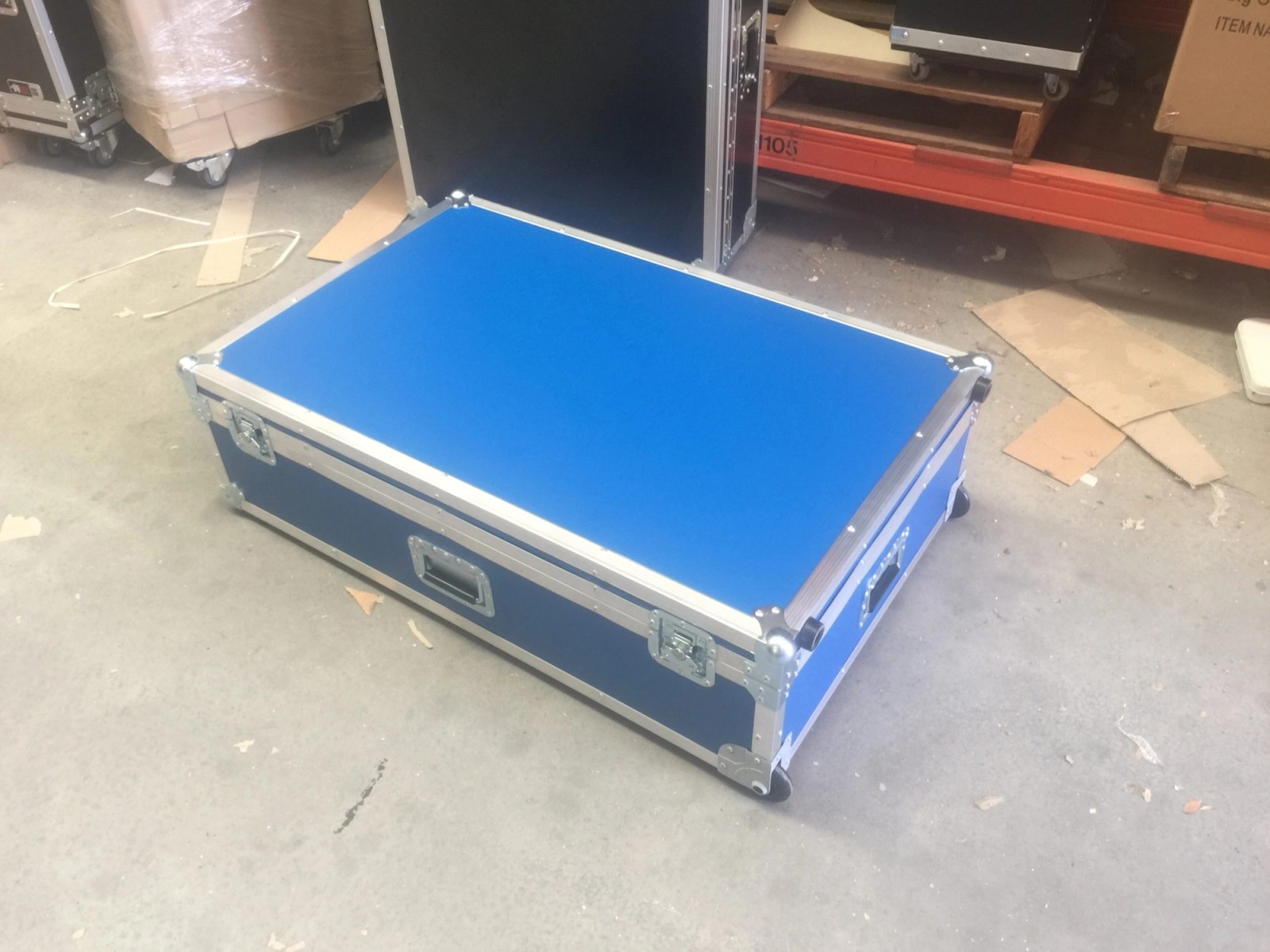 Blue Custom Flite Panel Road Case Roller Packer