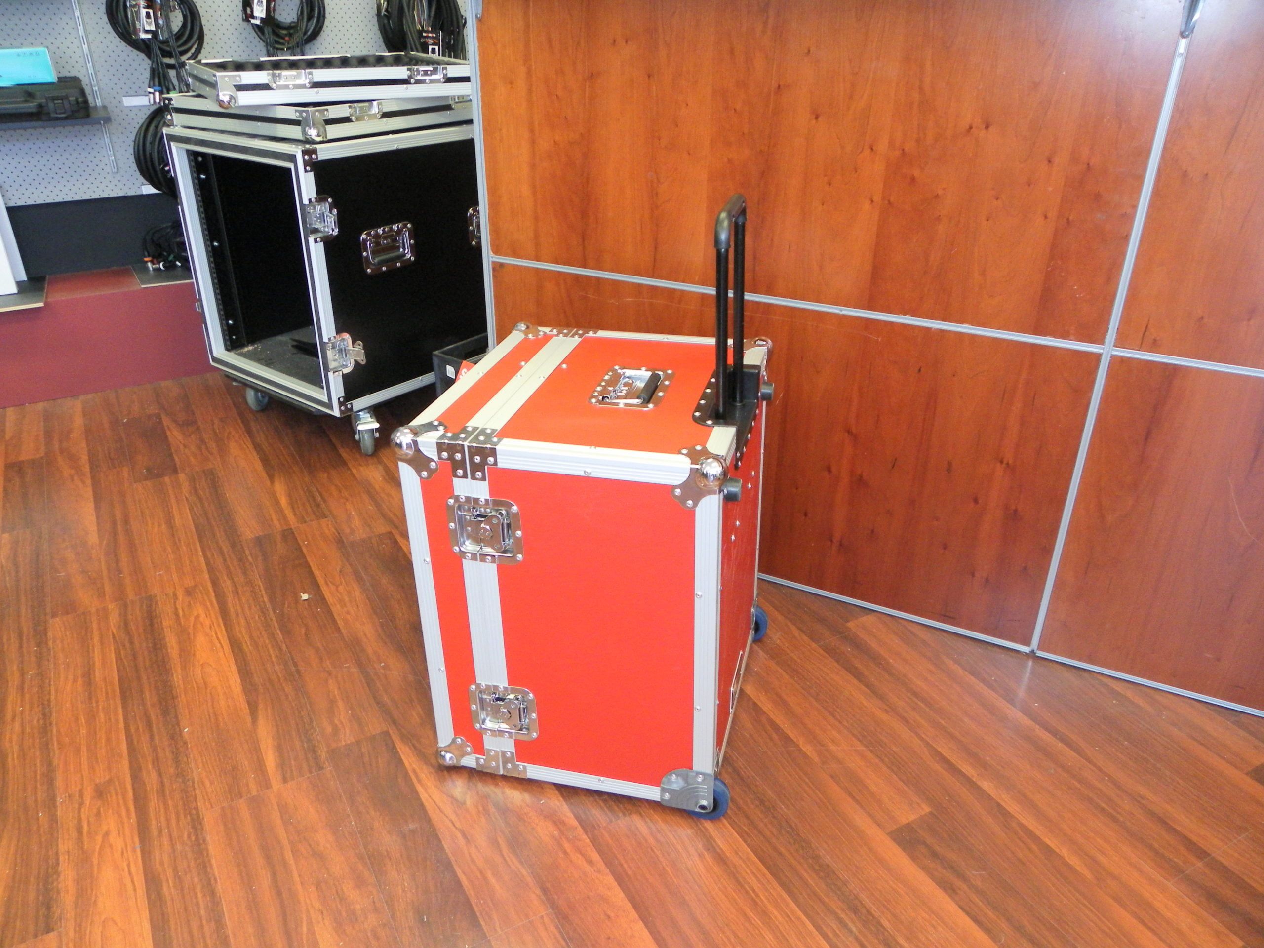 Custom Roller Packer Case With Red Laminate and Accessories Compartment (view 2 of 10)