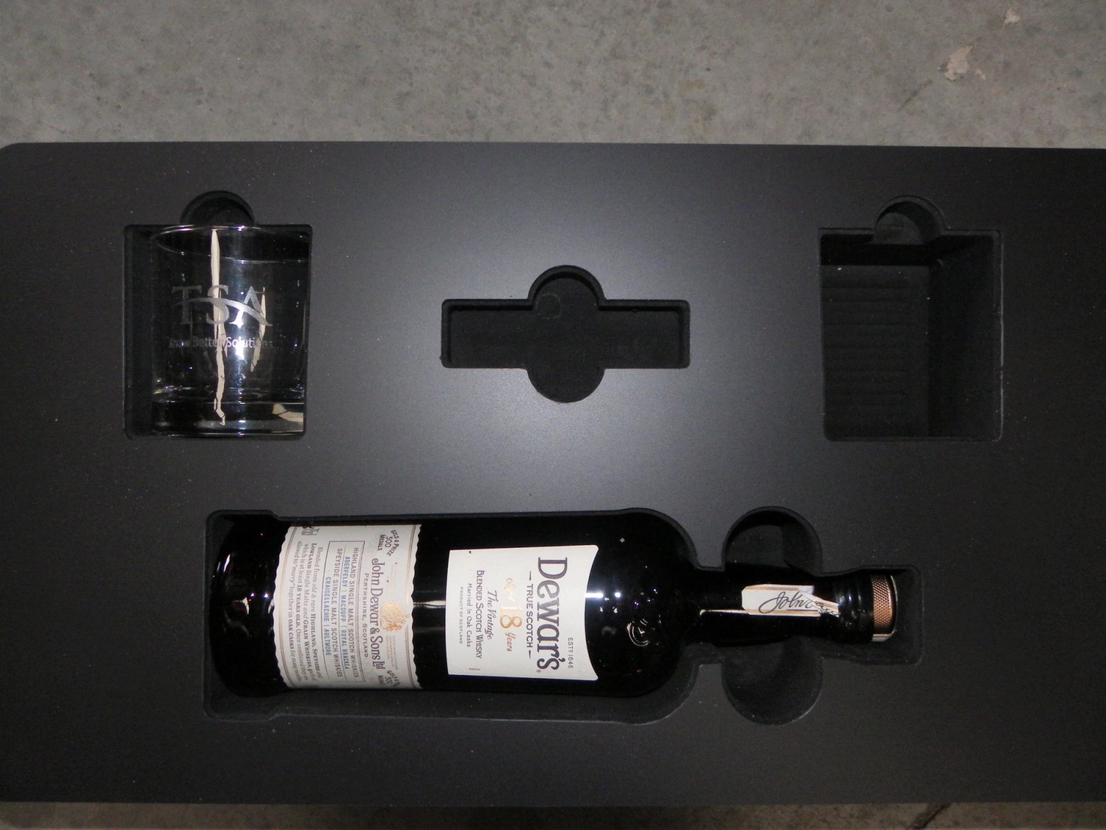 Custom Foam Insert For Bottle Of Scotch and Tumbler