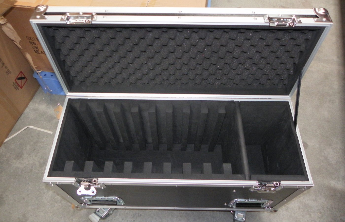 Custom Made Road Case With Laptop Dividers And Accessories Compartment