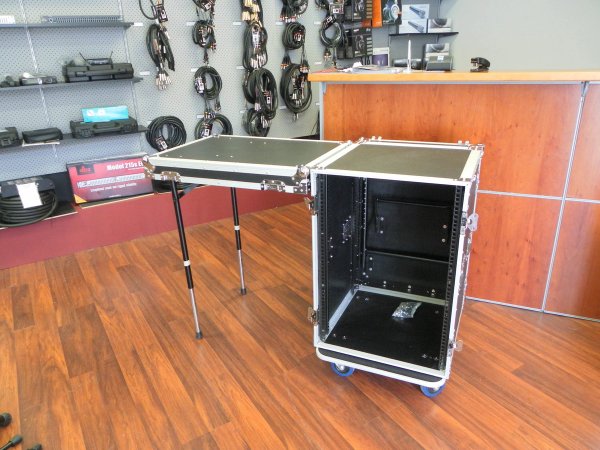 Custom Workstation Road Case With Tressle and Rack Strip
