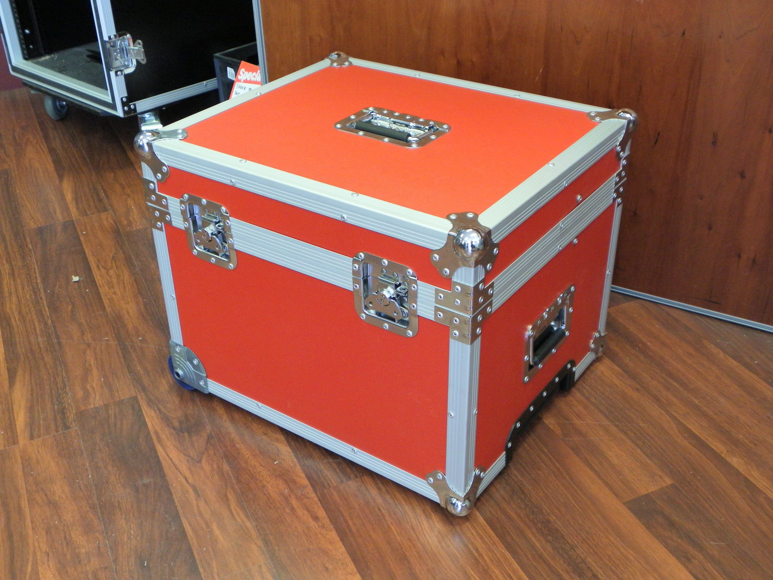 Custom Roller Packer Case With Red Laminate and Accessories Compartment (view 7 of 10)
