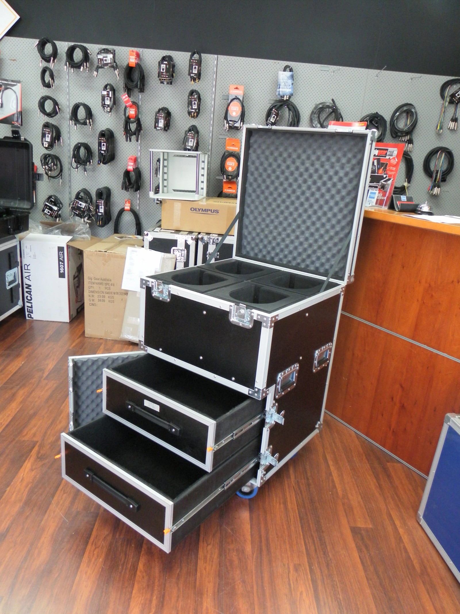 Drawers Case With Top Hinged Lid and CNC Foam Inserts