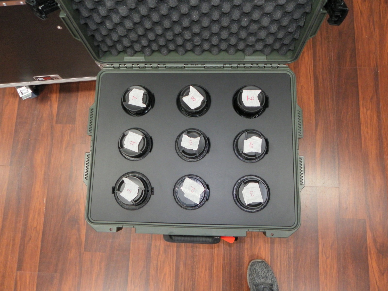Olive Drab Green Pelican Custom Foam Insert For Camera Lens